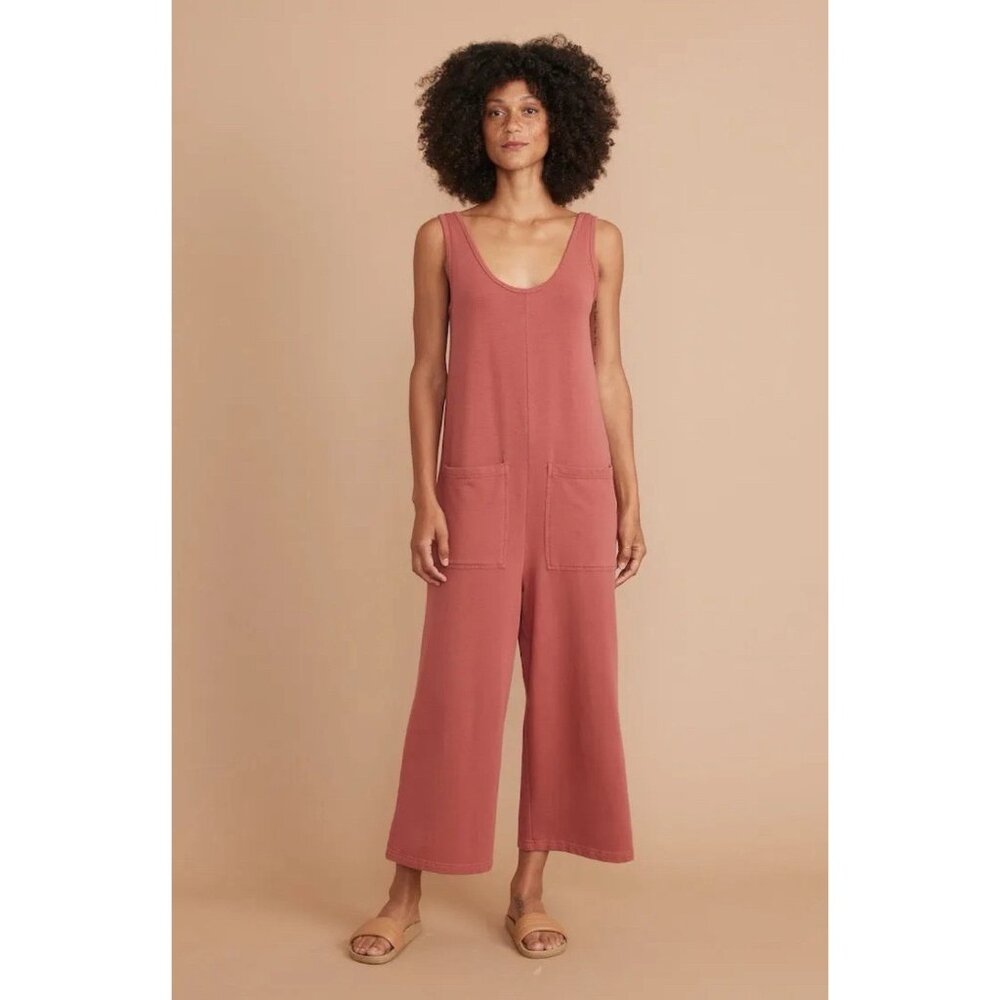 NEW Marine Layer Women Jumpsuit Boho Sz XL Rosewood Coastal Beach 70s Harem
